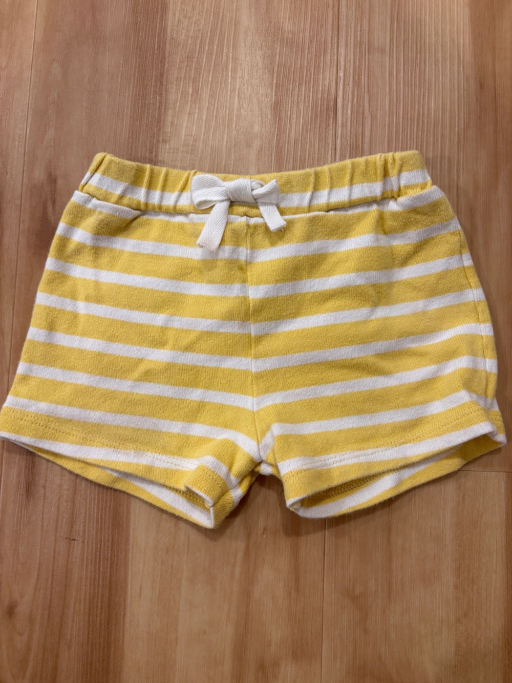 Petit Bateau Yellow and White Striped Shorts